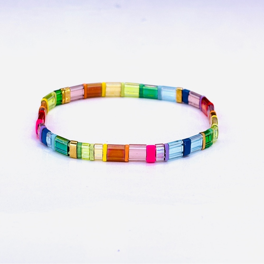 Miyuki Tila Bead Stretch Bracelet